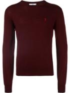 Ami Alexandre Mattiussi Ami De Coeur Sweater, Men's, Size: Small, Red, Merino