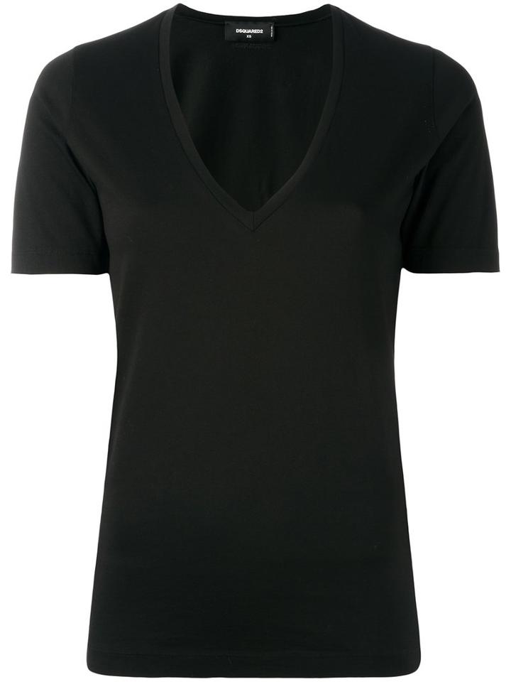 Dsquared2 Basic V-neck T-shirt, Women's, Size: Xs, Black, Cotton