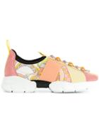 Emilio Pucci Printed Embellished Sneakers - Yellow & Orange