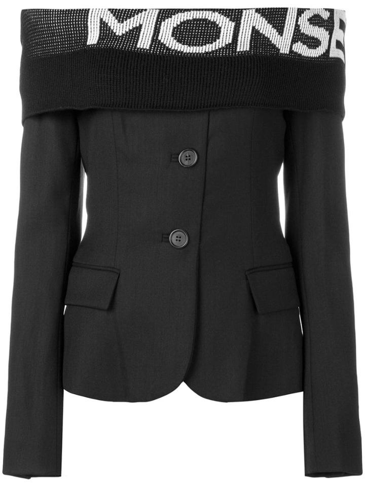 Monse Off-the-shoulder Blazer Blouse - Black