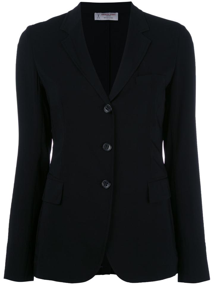 Alberto Biani Three-button Blazer, Women's, Size: 44, Black, Viscose/acetate/spandex/elastane