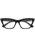Valentino Eyewear Rhinestone Embellished Glasses - Black