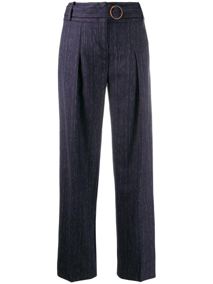 Victoria Victoria Beckham Belted Straight-leg Trousers - Blue