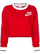 Nike Cropped Sweatshirt - Red