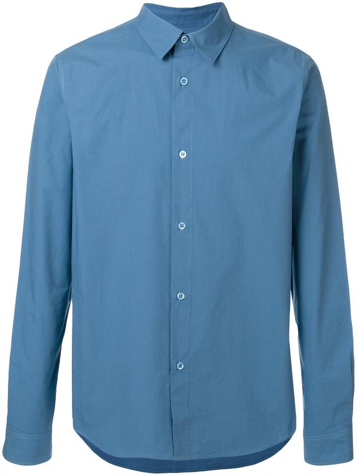 A.p.c. Slim Fit Shirt, Men's, Size: Large, Blue, Cotton