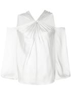Elizabeth And James Cut-out Knot Blouse - White