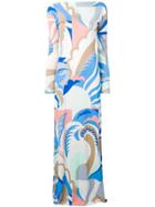 Emilio Pucci Abstract Print Long Dress - Blue