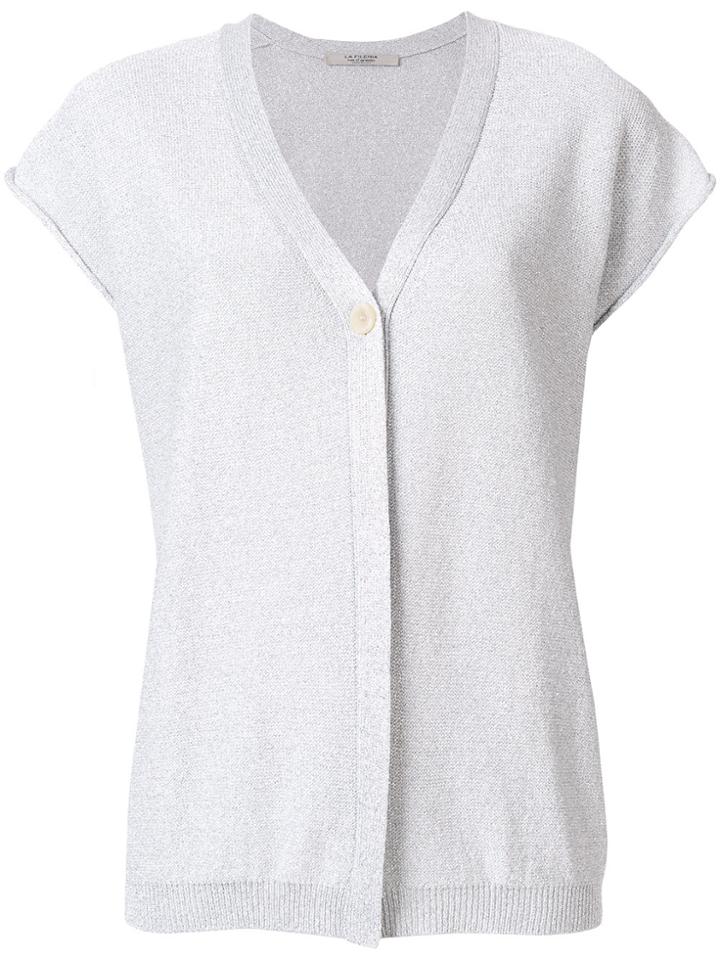 La Fileria For D'aniello Cap Sleeve Cardigan - Metallic
