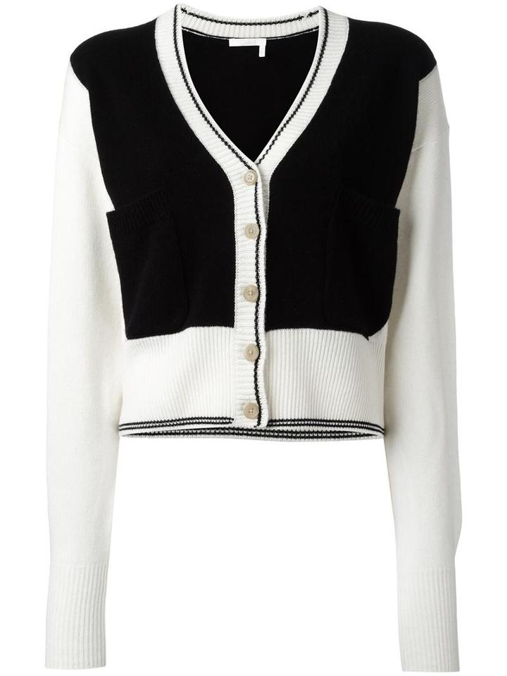Chloé Two Tone Cardigan, Women's, Size: Medium, Black, Cashmere