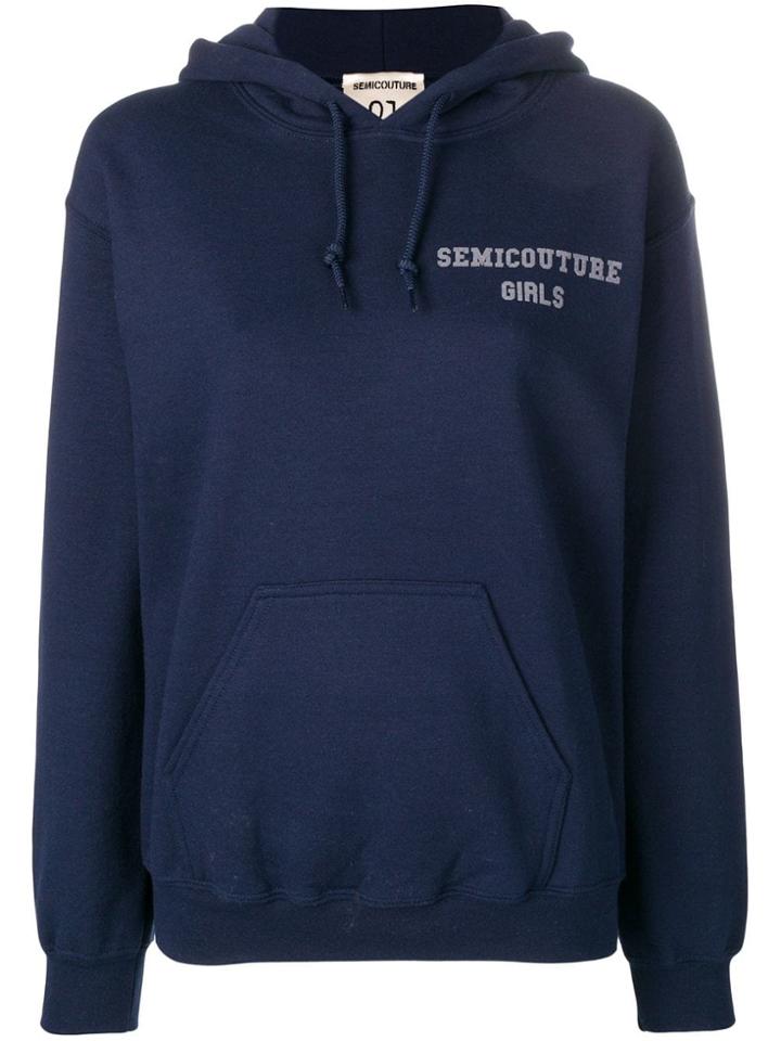 Semicouture Logo Hoodie - Blue