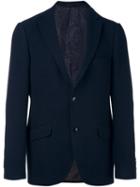 Etro Two Button Blazer, Men's, Size: 56, Blue, Silk/acetate/viscose/wool