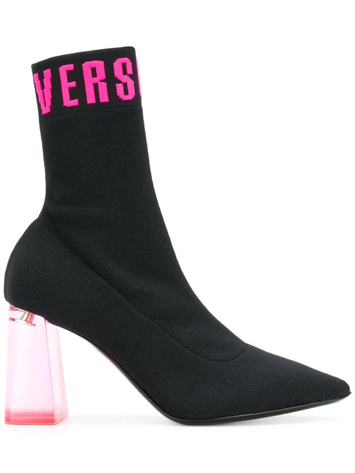 Versus Pointed Toe Boots - Black