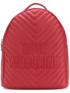 Love Moschino Embossed Logo Backpack - Red