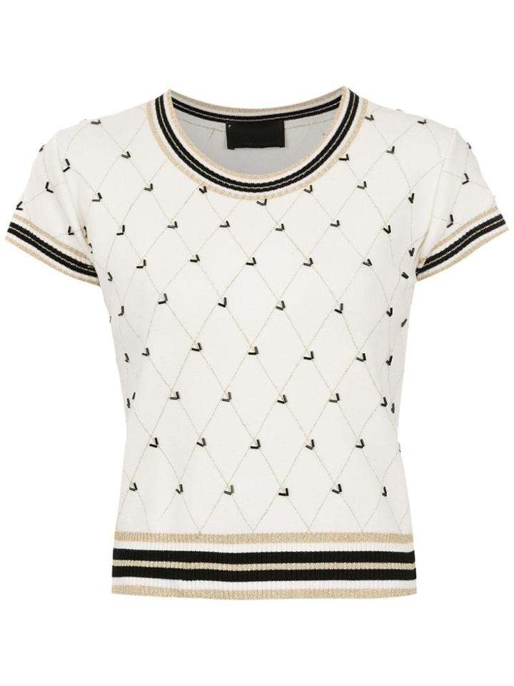 Andrea Bogosian Embroidered Knit Blouse - White