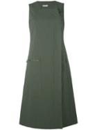 Tomas Maier Dislocated Fastening Sleeveless Dress, Women's, Size: 8, Green, Cotton/spandex/elastane
