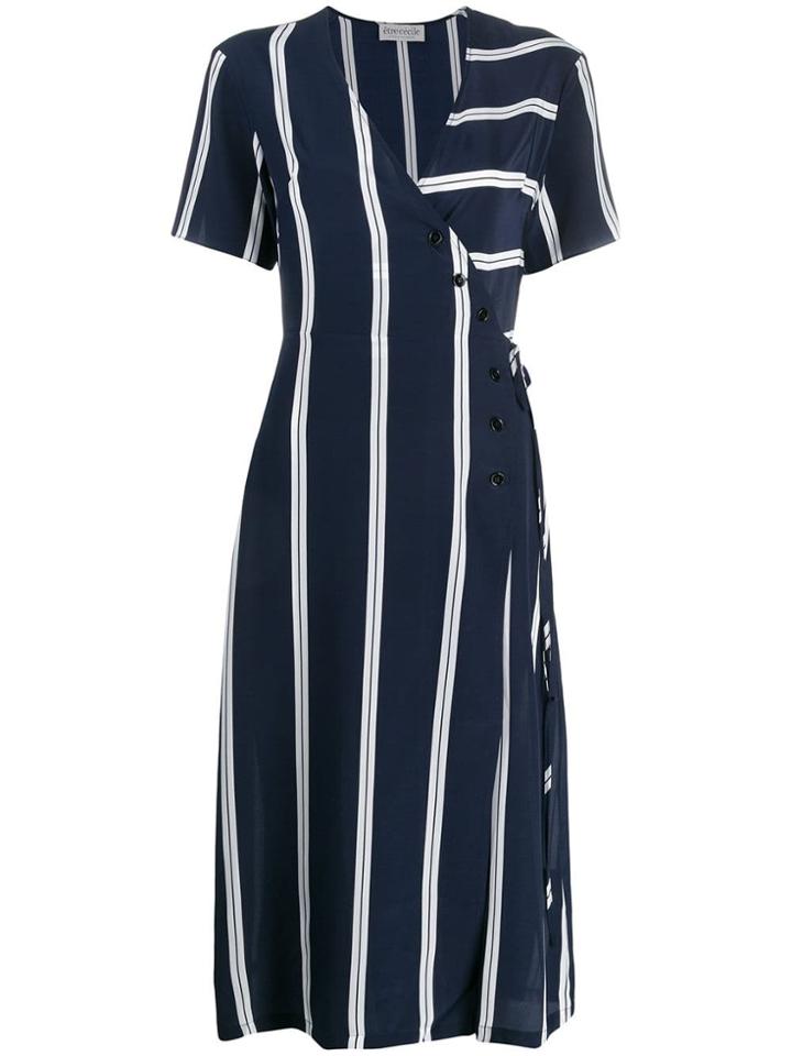 Être Cécile Striped Wrap Front Dress - Blue