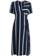 Être Cécile Striped Wrap Front Dress - Blue