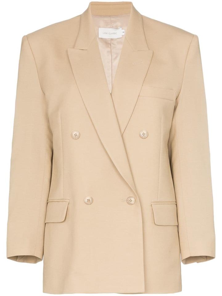Low Classic Double-breasted Wool Blazer - Neutrals