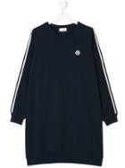 Moncler Kids Teen Side-striped Sweatshirt Dress - Blue