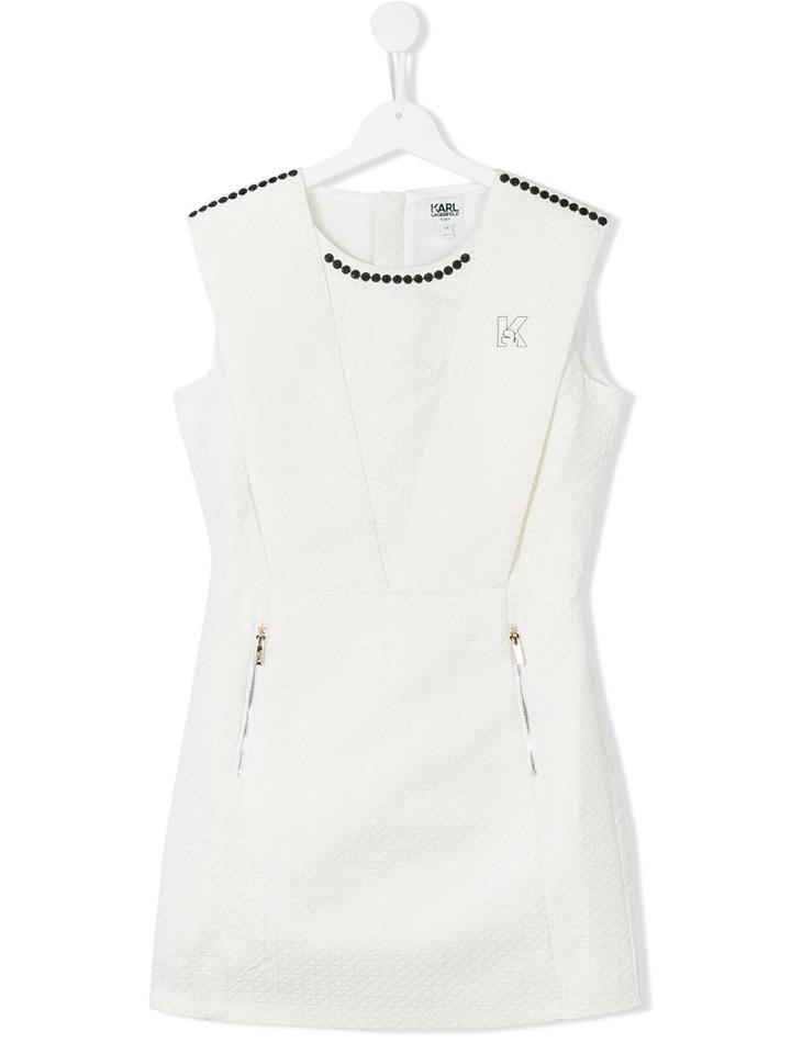 Karl Lagerfeld Kids - Patterned Brocade Dress - Kids - Cotton/polyester/lyocell/metallic Fibre - 14 Yrs, White