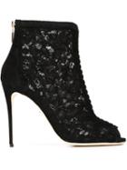 Dolce & Gabbana Floral Lace Ankle Booties