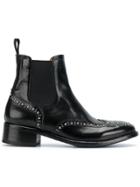 Officine Creative Brogue Studded Boots - Black