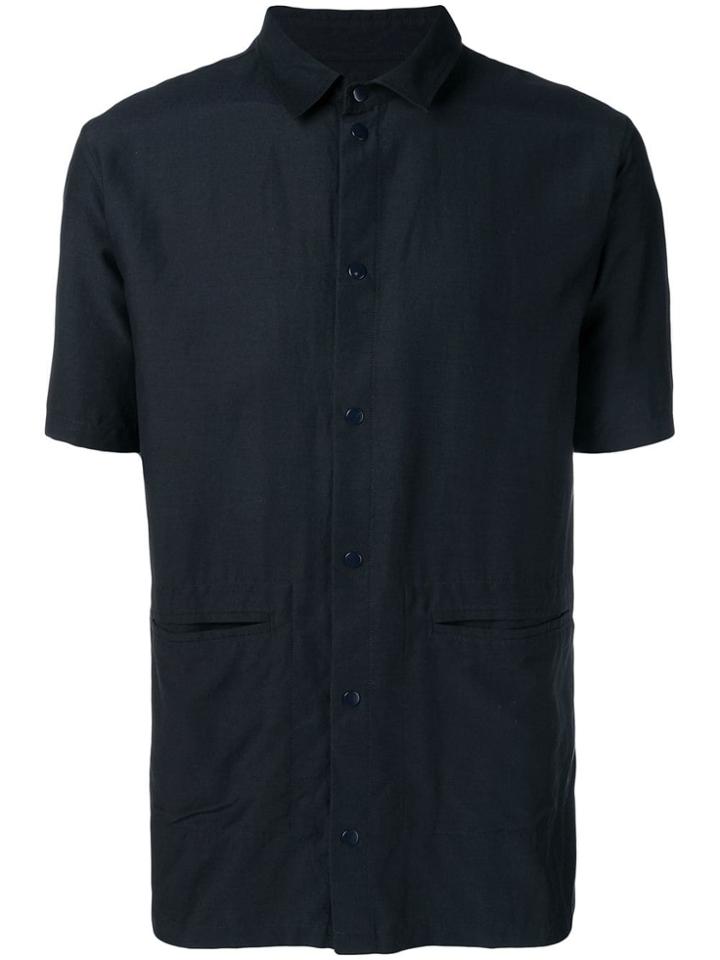 Folk Pointed Collar Shirt - Blue