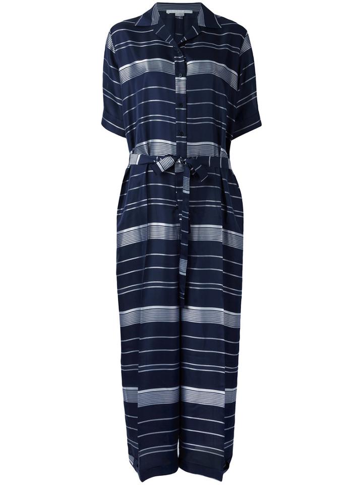 Stella Mccartney - Striped Jumpsuit - Women - Silk/polyester - 38, Women's, Blue, Silk/polyester