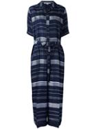 Stella Mccartney - Striped Jumpsuit - Women - Silk/polyester - 38, Women's, Blue, Silk/polyester