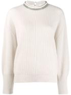 Brunello Cucinelli Ribbed Jumper - Neutrals