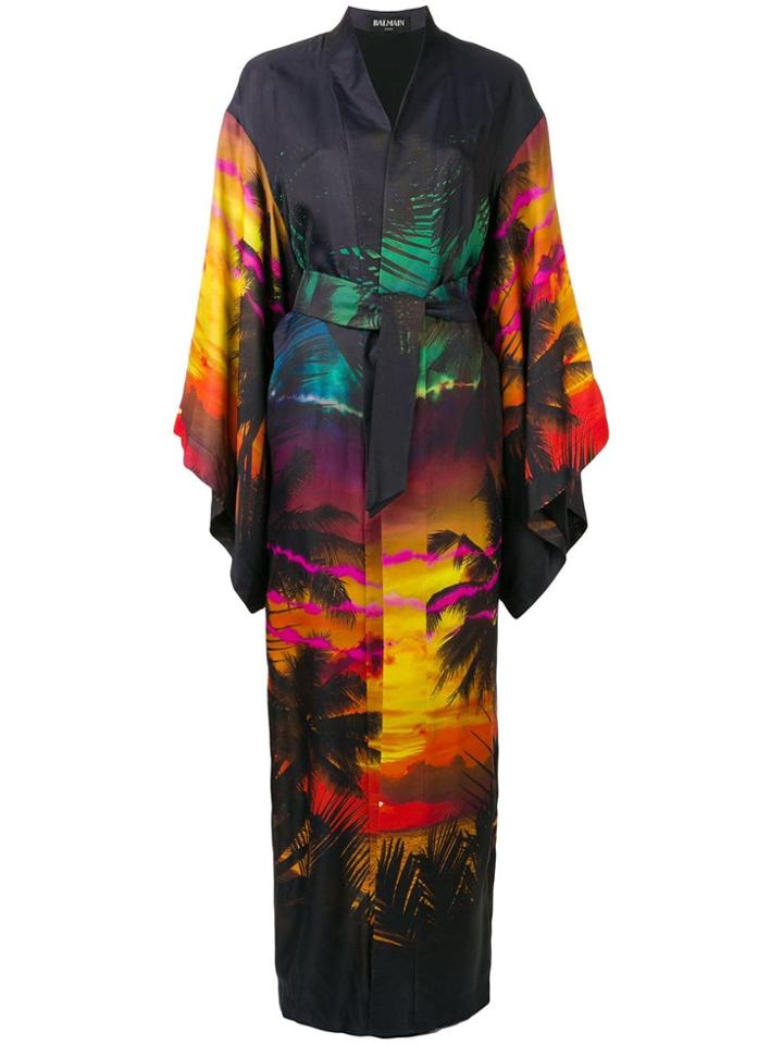 Balmain Sunset Printed Kimono - Black