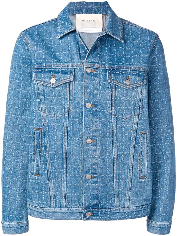 1017 Alyx 9sm Logo Pattern Denim Jacket - Blue