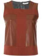 Mara Mac Panelled Sleeveless Blouse - Brown