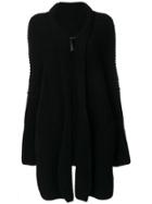Isabel Benenato Ribbed Knit Cardi-coat - Black