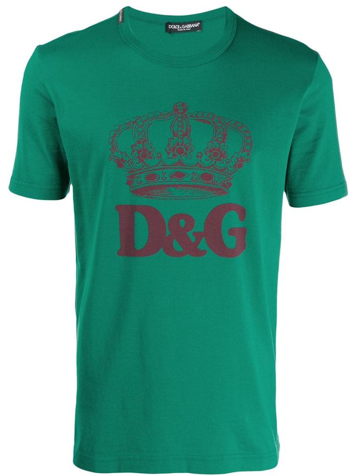 Dolce & Gabbana Crown Print T-shirt - Green