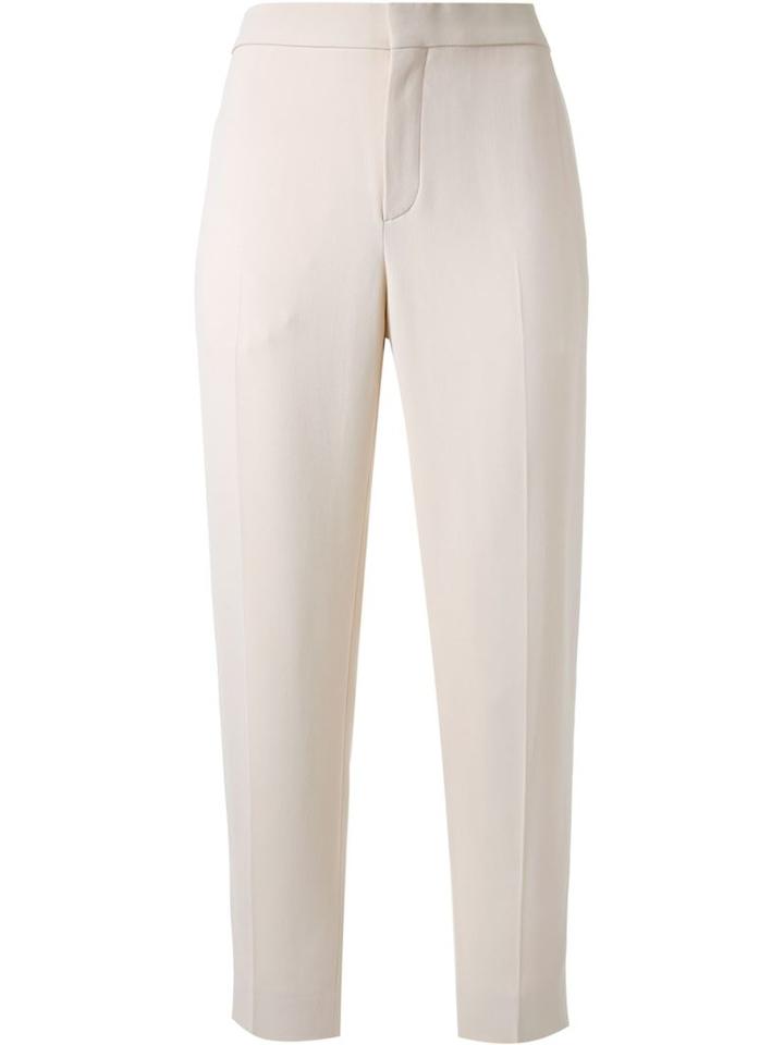 Chloé Cropped Trousers, Women's, Size: 42, Nude/neutrals, Acetate/viscose