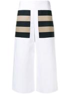 Msgm Cropped High-waist Trousers - White