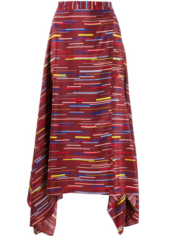 Chinti & Parker Stripe Print Skirt - Red