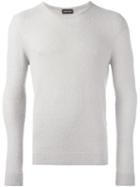 Exemplaire Classic Crew Neck Sweater, Men's, Size: Medium, Grey, Silk/cashmere/wool