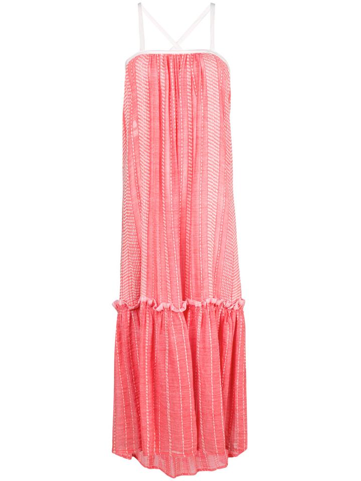 Lemlem Contrast Trim Maxi Dress - Red
