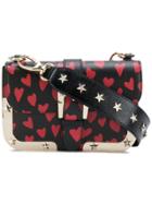 Red Valentino Hearts Print Shoulder Bag - Black