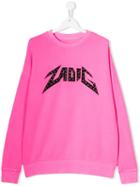 Zadig & Voltaire Kids Printed Logo Sweatshirt - Pink
