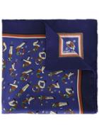 Hermès Vintage Number Print Pocket Square, Men's, Blue