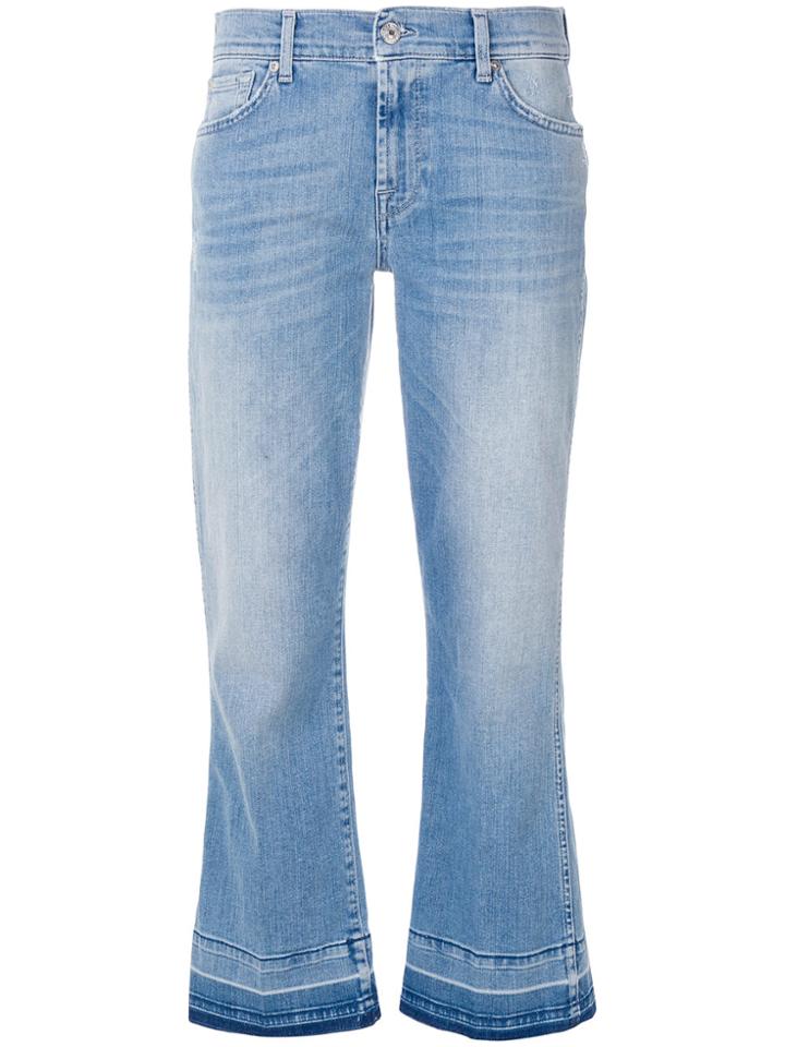 7 For All Mankind Cropped Bootcut Jeans - Blue