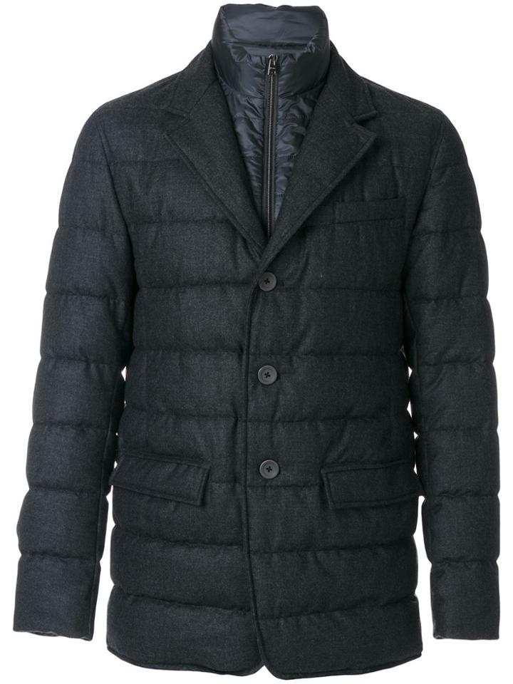 Herno Double Collared Padded Jacket - Grey