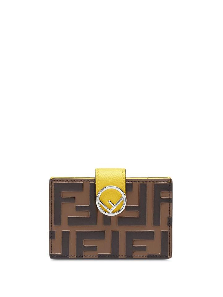 Fendi Monogram Print Card Holder - Brown