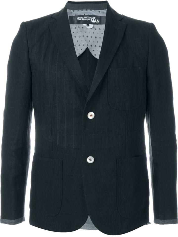 Junya Watanabe Comme Des Garçons Man Two Button Blazer, Men's, Size: L, Blue, Cupro/cotton/linen/flax