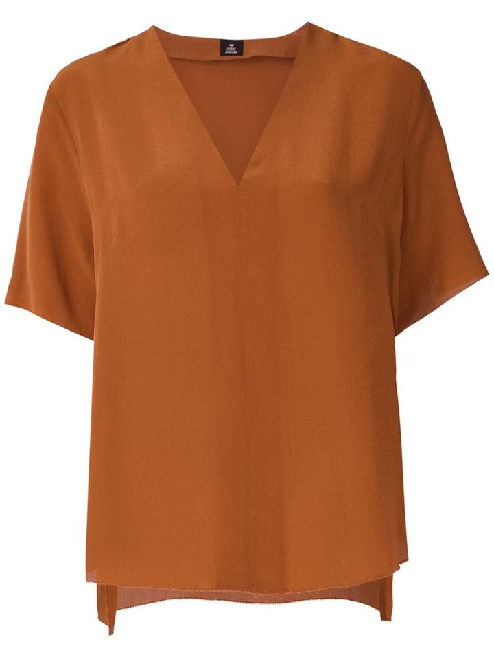 Osklen V Neck Silk Blouse - Brown