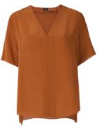 Osklen V Neck Silk Blouse - Brown
