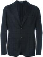 Boglioli Plaid Blazer, Men's, Size: 48, Blue, Silk/cashmere